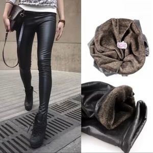 Fleece Lined Faux Leather Leggings